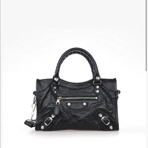 Balenciaga mini city bag in black leather